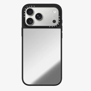 Casetify Reflective Silver Mirror Phone Case with Black Trim new